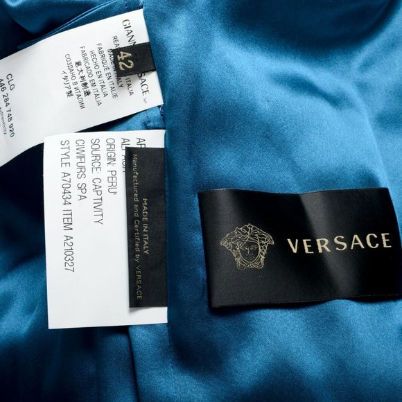 Versace Women's Real Fur Lama Silk Leather Jacket - Picture 5 of 6